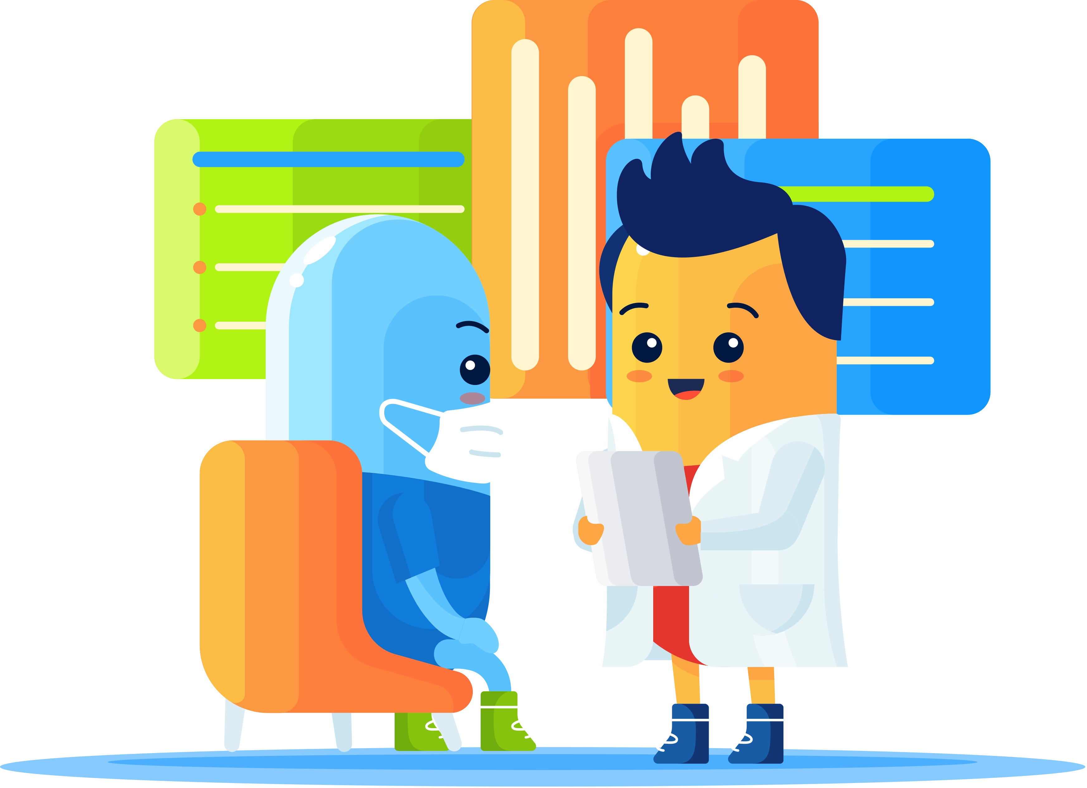 Doctor presenting a simplified health record dashboard