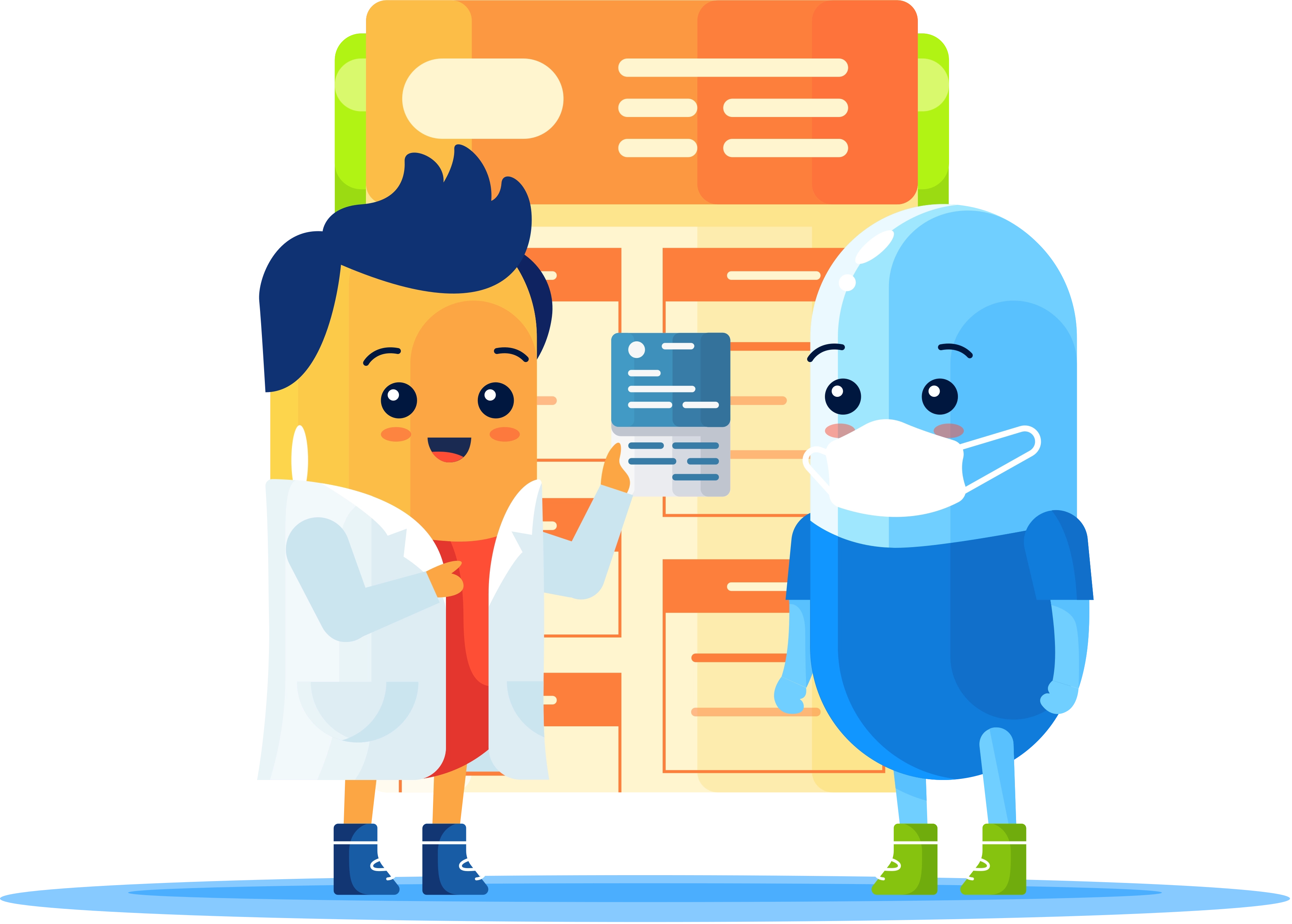 Doctor reviewing health data charts with a patient