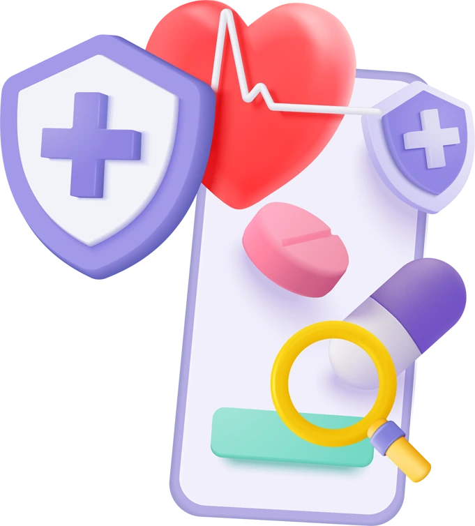 Smartphone surrounded by medical icons representing fragmented health information